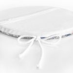 Gri Kot Zemin Üzerinde Kristal Taneleri Motifli Yuvarlak Fermuarlı Sandalye Minderi Realhomes