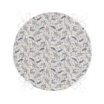 - RealHomes Yuvarlak Fermuarlı Minder - Realhomes  Gri Kot Zeminde Kurumuş Dal Desenli Özel Tasarım Yuvarlak Fermuarlı Sandalye Minderi Realhomes