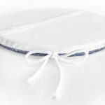 - RealHomes Yuvarlak Fermuarlı Minder - Realhomes Lacivert Kot Zemin Üzerinde Yıldız Motifli Yuvarlak Fermuarlı Sandalye Minderi Realhomes