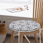 - RealHomes Yuvarlak Fermuarlı Minder - Realhomes Gri Zeminde Kar Taneleri Dijital Baskılı Yuvarlak Fermuarlı Sandalye Minderi Realhomes