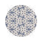 - RealHomes Yuvarlak Fermuarlı Minder - Realhomes Gri Zeminde Kar Taneleri Dijital Baskılı Yuvarlak Fermuarlı Sandalye Minderi Realhomes