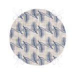 Kot Zeminde Yaprak Motifli Özel Tasarım Yuvarlak Fermuarlı Sandalye Minderi Realhomes