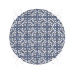 - RealHomes Yuvarlak Fermuarlı Minder - Realhomes  Realhomes Lacivert Kot Zemin Üzerinde Dijital Baskılı Yuvarlak Fermuarlı Sandalye Minderi Realhomes