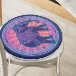 - RealHomes Yuvarlak Fermuarlı Minder - Realhomes  Rengarenk Bohem Otantik Etnik Fil Desenli Yuvarlak Fermuarlı Sandalye Minderi Realhomes