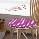 Puantiyeli Dijital Baskılı Yuvarlak Fermuarlı Sandalye Minderi Realhomes