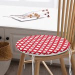 - RealHomes Yuvarlak Fermuarlı Minder - Realhomes  Kırmızı Dairesel Geometrik Dijital Baskılı Yuvarlak Fermuarlı Sandalye Minderi Realhomes