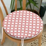 Dairesel Geometrik Dijital Baskılı Yuvarlak Fermuarlı Sandalye Minderi Realhomes