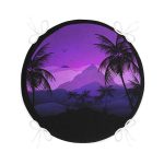 - RealHomes Yuvarlak Fermuarlı Minder - Realhomes Siyah Zeminde Palmiye Ağaçları Ve Kuş Desenli Yuvarlak Fermuarlı Sandalye Minderi Realhomes