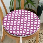- RealHomes Yuvarlak Fermuarlı Minder - Realhomes Mor Dairesel Geometrik Dijital Baskılı Yuvarlak Fermuarlı Sandalye Minderi Realhomes