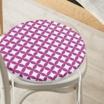 - RealHomes Yuvarlak Fermuarlı Minder - Realhomes Mor Dairesel Geometrik Dijital Baskılı Yuvarlak Fermuarlı Sandalye Minderi Realhomes