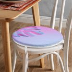 Neon Zeminli Devetabanı Motifli Yuvarlak Fermuarlı Sandalye Minderi Realhomes