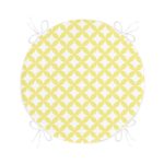 - RealHomes Yuvarlak Fermuarlı Minder - Realhomes  Sarı Dairesel Geometrik Dijital Baskılı Yuvarlak Fermuarlı Sandalye Minderi Realhomes