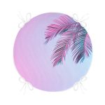 - RealHomes Yuvarlak Fermuarlı Minder - Realhomes  Toz Mavisi Zeminli Tropik Yapraklı Özel Tasarım Modern Yuvarlak Fermuarlı Sandalye Minderi Realhomes