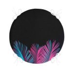 - RealHomes Yuvarlak Fermuarlı Minder - Realhomes  Siyah Zeminli Tropik Yapraklı Özel Tasarım Yuvarlak Fermuarlı Sandalye Minderi Realhomes