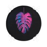 - RealHomes Yuvarlak Fermuarlı Minder - Realhomes Siyah Zeminli Tropik Yapraklı Modern Yuvarlak Fermuarlı Sandalye Minderi Realhomes