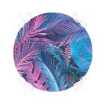 - RealHomes Yuvarlak Fermuarlı Minder - Realhomes  Tropik Yapraklı Özel Tasarım Dijital Baskılı Modern Yuvarlak Fermuarlı Sandalye Minderi Realhomes