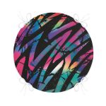 Siyah Zemin Üzerinde Neon Zikzak Desenli Yuvarlak Fermuarlı Sandalye Minderi Realhomes