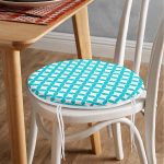 - RealHomes Yuvarlak Fermuarlı Minder - Realhomes  Mavi Dairesel Geometrik Dijital Baskılı Yuvarlak Fermuarlı Sandalye Minderi Realhomes