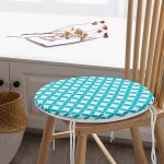 - RealHomes Yuvarlak Fermuarlı Minder - Realhomes  Mavi Dairesel Geometrik Dijital Baskılı Yuvarlak Fermuarlı Sandalye Minderi Realhomes