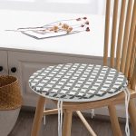 Gri Dairesel Geometrik Dijital Baskılı Yuvarlak Fermuarlı Sandalye Minderi Realhomes