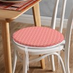 - RealHomes Yuvarlak Fermuarlı Minder - Realhomes  Turuncu Geometrik Pul Desenli Dijital Baskılı Yuvarlak Fermuarlı Sandalye Minderi Realhomes