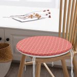 - RealHomes Yuvarlak Fermuarlı Minder - Realhomes  Turuncu Geometrik Pul Desenli Dijital Baskılı Yuvarlak Fermuarlı Sandalye Minderi Realhomes