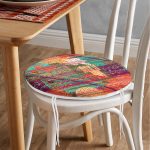 - RealHomes Yuvarlak Fermuarlı Minder - Realhomes  Halı Desenli Yuvarlak Fermuarlı Sandalye Minderi Realhomes