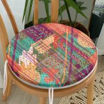 - RealHomes Yuvarlak Fermuarlı Minder - Realhomes  Halı Desenli Yuvarlak Fermuarlı Sandalye Minderi Realhomes