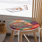 - RealHomes Yuvarlak Fermuarlı Minder - Realhomes  Halı Desenli Yuvarlak Fermuarlı Sandalye Minderi Realhomes