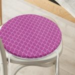 - RealHomes Yuvarlak Fermuarlı Minder - Realhomes Mor Geometrik Pul Desenli Dijital Baskılı Yuvarlak Fermuarlı Sandalye Minderi Realhomes