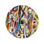 Rengarenk Ogea Motifli Özel Tasarımlı Yuvarlak Fermuarlı Sandalye Minderi Realhomes