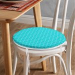 - RealHomes Yuvarlak Fermuarlı Minder - Realhomes Mavi Geometrik Pul Desenli Dijital Baskılı Yuvarlak Fermuarlı Sandalye Minderi Realhomes