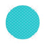 - RealHomes Yuvarlak Fermuarlı Minder - Realhomes Mavi Geometrik Pul Desenli Dijital Baskılı Yuvarlak Fermuarlı Sandalye Minderi Realhomes