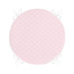 - RealHomes Yuvarlak Fermuarlı Minder - Realhomes Pembe Geometrik Pul Desenli Dijital Baskılı Yuvarlak Fermuarlı Sandalye Minderi Realhomes