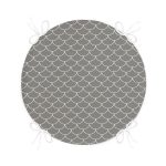 Gri Geometrik Pul Desenli Dijital Baskılı Yuvarlak Fermuarlı Sandalye Minderi Realhomes