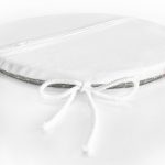 Gri Geometrik Pul Desenli Dijital Baskılı Yuvarlak Fermuarlı Sandalye Minderi Realhomes