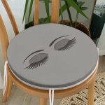 Modern Kirpik Dijital Baskılı Yuvarlak Fermuarlı Sandalye Minderi Realhomes