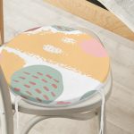 - RealHomes Yuvarlak Fermuarlı Minder - Realhomes  Modern Siyah Beyaz Çizgi Motifli Yuvarlak Fermuarlı Sandalye Minderi Realhomes