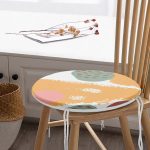 - RealHomes Yuvarlak Fermuarlı Minder - Realhomes  Modern Siyah Beyaz Çizgi Motifli Yuvarlak Fermuarlı Sandalye Minderi Realhomes