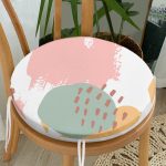 - RealHomes Yuvarlak Fermuarlı Minder - Realhomes  Renkli Soyut Özel Tasarımlı Dijital Baskılı Yuvarlak Fermuarlı Sandalye Minderi Realhomes