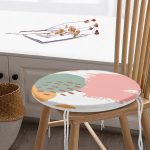 - RealHomes Yuvarlak Fermuarlı Minder - Realhomes  Renkli Soyut Özel Tasarımlı Dijital Baskılı Yuvarlak Fermuarlı Sandalye Minderi Realhomes