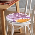 - RealHomes Yuvarlak Fermuarlı Minder - Realhomes Renkli Soyut Özel Tasarımlı Dijital Baskılı Yuvarlak Fermuarlı Sandalye Minderi Realhomes