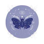 - RealHomes Yuvarlak Fermuarlı Minder - Realhomes  Karolina Mavisi Zeminli Sonsuz Kelebek Desenli Modern Yuvarlak Fermuarlı Sandalye Minderi Realhomes