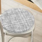 - RealHomes Yuvarlak Fermuarlı Minder - Realhomes Siyah Beyaz Damalı Modern Yuvarlak Fermuarlı Sandalye Minderi Realhomes