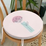 - RealHomes Yuvarlak Fermuarlı Minder - Realhomes Pembe Zeminde Gül Motifli Bohemian Yuvarlak Fermuarlı Sandalye Minderi Realhomes