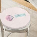 - RealHomes Yuvarlak Fermuarlı Minder - Realhomes Pembe Zeminde Gül Motifli Bohemian Yuvarlak Fermuarlı Sandalye Minderi Realhomes