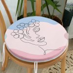 - RealHomes Yuvarlak Fermuarlı Minder - Realhomes Soft Renkli Bohem Kadın Silüeti Dijital Baskılı Yuvarlak Fermuarlı Sandalye Minderi Realhomes