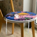 Çiçek Desenli Yelpazeli Japon Kız Motifli Modern Yuvarlak Fermuarlı Sandalye Minderi Realhomes