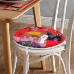 - RealHomes Yuvarlak Fermuarlı Minder - Realhomes  Çiçek Desenli Yelpazeli Japon Kız Motifli Modern Yuvarlak Fermuarlı Sandalye Minderi Realhomes