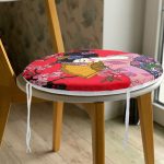 - RealHomes Yuvarlak Fermuarlı Minder - Realhomes  Çiçek Desenli Yelpazeli Japon Kız Motifli Modern Yuvarlak Fermuarlı Sandalye Minderi Realhomes